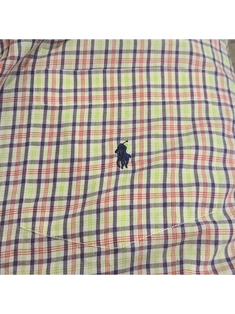 Polo 100% cotton light plaid button up dress shirt